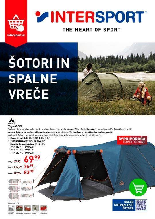 Šotori in spalne vreče