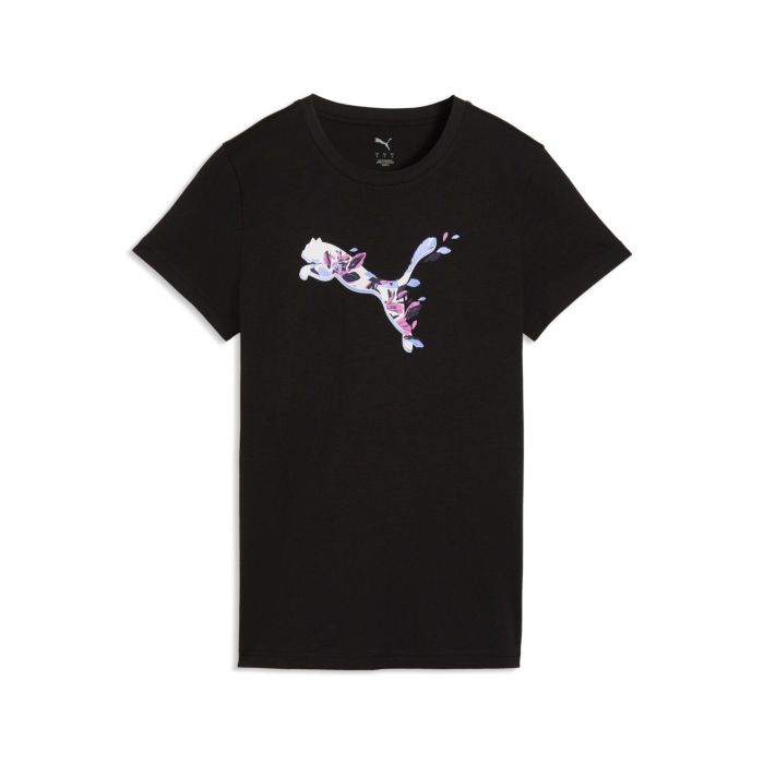 Puma GRAPHICS FLORAL CAT TEE, ženska majica, črna | Intersport