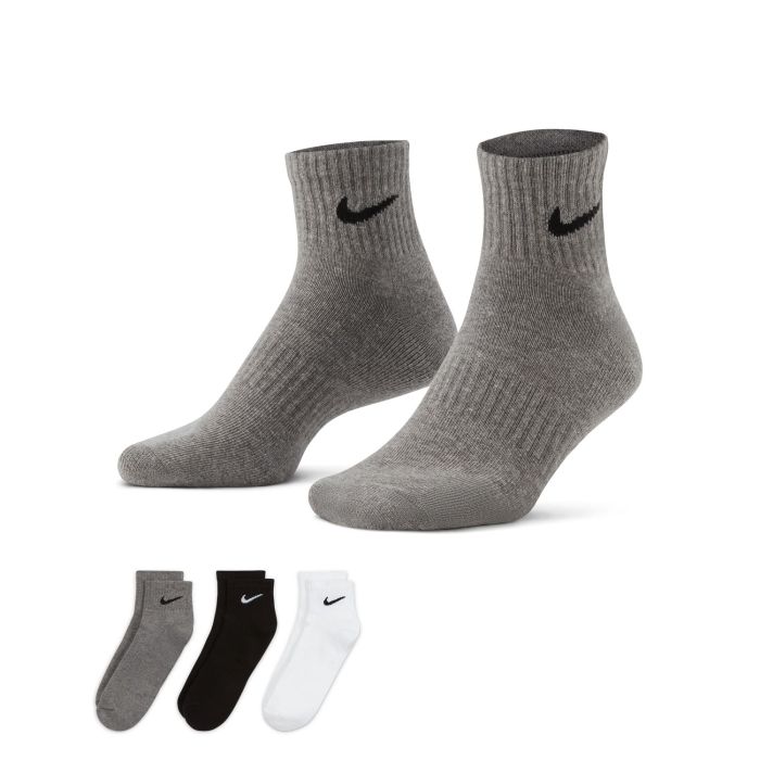 Nike U NK EVERYDAY CUSH ANKL 3PR, nogavice m.kr fit, siva