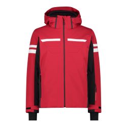 CMP MAN JACKET ZIP HOOD, moška smučarska jakna, rdeča