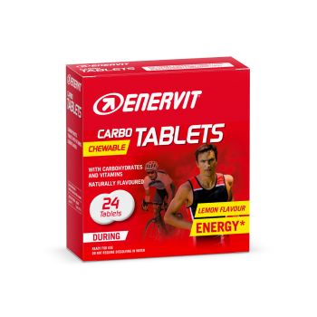 Enervit CARBO TABLETS - LEMON, športna prehrana, rdeča