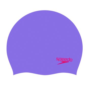 Speedo PLAIN MOULDED SILICONE CAP JU, otroška plavalna kapa, vijolična