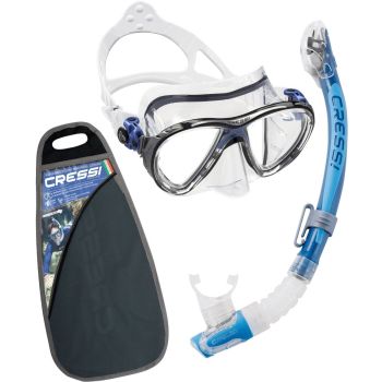 Cressi Sub BIG EYES EVO + ALPHA ULTRA DRY, set za potapljanje, modra