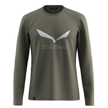 Salewa SOLIDLOGO DRY M L/S TEE, moška pohodna majica, zelena