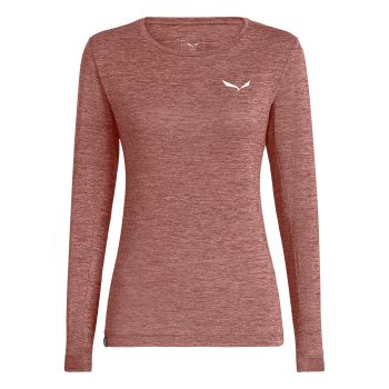 Salewa PUEZ MELANGE DRY W L/S TEE, ženska pohodna majica, roza