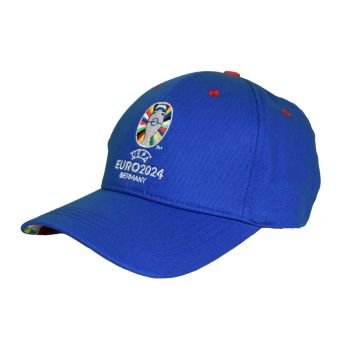 Euro 2024 6 PANEL BASEBALL CAP EURO 2024, kapa m.šilt nog nv, modra