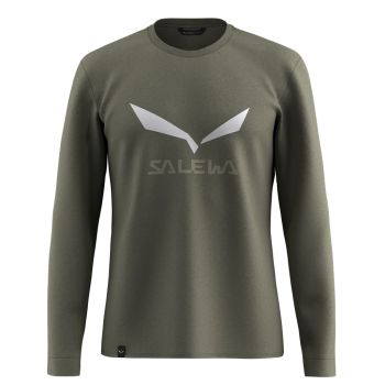 Salewa SOLIDLOGO DRY M L/S TEE, moška pohodna majica, zelena