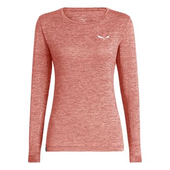 Salewa PUEZ MELANGE DRY W L/S TEE, ženska pohodna majica, roza