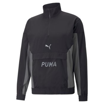 Puma TRAIN FIT WOVEN 1/2 ZIP, puli m.fit zip, črna