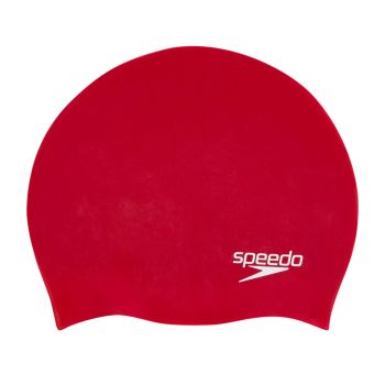 Speedo PLAIN MOULDED SILICONE CAP JU, otroška plavalna kapa, rdeča