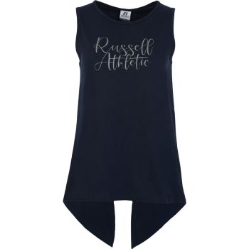 Russell Athletic SCRIPTED  SPLIT BACK LONG TANK, maja ž.br, modra