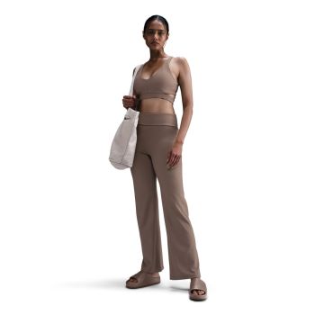 Nike W NK DF ONE HR FLDOVR PANT, ženske fitnes hlače, rjava