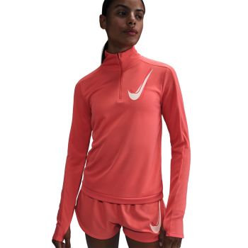 Nike W NK SWSH HBR HZ MID, puli ž.tek zip, rdeča