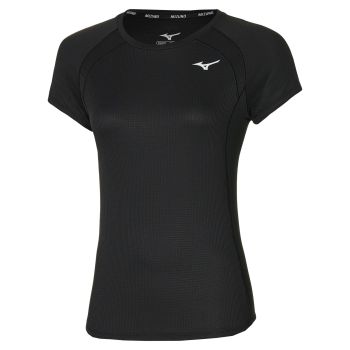 Mizuno DRYAEROFLOW TEE, ženska tekaška majica, črna