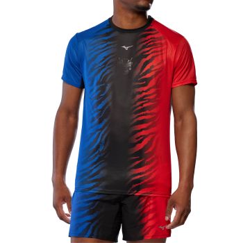 Mizuno DRYAEROFLOW GRAPHIC TEE, moška tekaška majica, rdeča