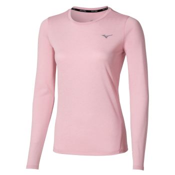 Mizuno IMPULSE CORE LONG SLEEVE TEE, ženska tekaška majica, roza