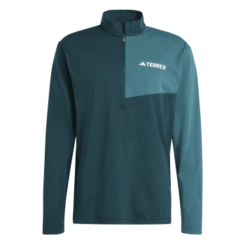 Adidas MT HALFZ LS TEE, puli m.poh zip, zelena