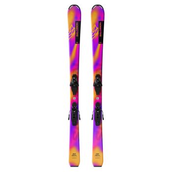 Salomon LUX JR M + L6 GW J2 70, set otroških all round smuči, roza