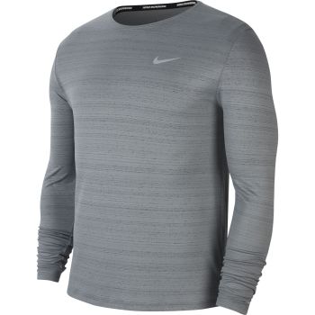 Nike DRI-FIT MILER LONG-SLEEVE RUNNING TOP, moška tekaška majica, siva