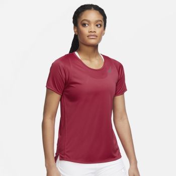 Nike W NK DF RACE TOP SS, ženska tekaška majica, rdeča