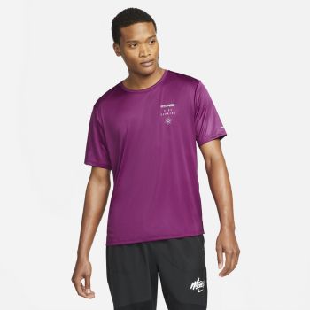 Nike M NK DF UV RUN DVN MILER GX SS, moška tekaška majica, vijolična