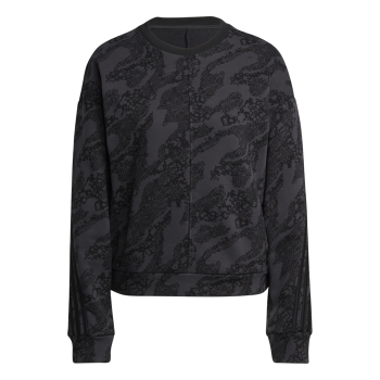 adidas W FI GFX AN CRW, ženski pulover, črna