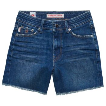 Superdry VINTAGE MID RISE SLIM SHORT, hlače, modra